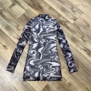 Urban Outfitters Butterfly Y2K Style Mock Neck Dress